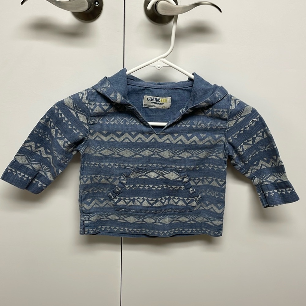 Genuine Kids Oshkosh Aztec print pullover Hoodie Size 4T Cotton/Polyester